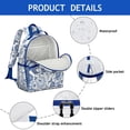 thumbnail image 4 of Spring Summer Floral Print Student Backpack Spacious Adjustable Padded Straps Chest Buckle Water-resistant Durable Bookbag for Elementary School, 4 of 6