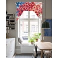 thumbnail image 4 of 4th of July Flower Swag Valances for Windows, Small Curtains Drapes, Poppy Patriotic Red Blue USA Flag Kitchen Window Curtains Over Sink Window Treatment Valance for Bedroom/Bathroom 56"x36", 4 of 5