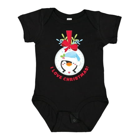 

Inktastic I Love Christmas with Cute Baby Penguin in Ornament Boys or Girls Baby Bodysuit