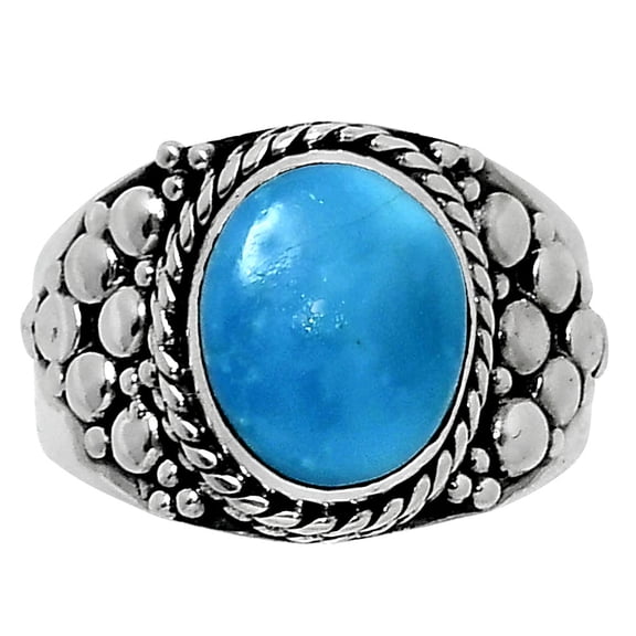 Natural Turquoise Morenci Mine 925 Sterling Silver Ring s.6 Jewelry R-1739 SDR248947