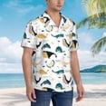 thumbnail image 5 of Xecao Cute Whale print Hawaiian shirt - a stylish short-sleeve button-down for men, perfect for casual beach and tropical outings., 5 of 9