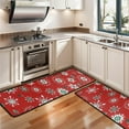 thumbnail image 3 of Kitchen Rugs Sets Of 2,Red Christmas Snowflake Pattern Anti Fatigue Kitchen Mat Rugs Non Slip Washable,Decorative Kitchen Floor Mats for Kitchen,Sink,Laundry,17"x47"+17"x47", 3 of 5