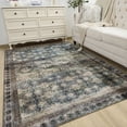thumbnail image 2 of Wondo Floral Washable Rugs, 4x6 Area Rug for Living Room, Soft Large Boho Bedroom Rug, Botanical Non Slip Ultra Thin Floor Carpet for Dining Room Nursery Office, Brown, 2 of 8