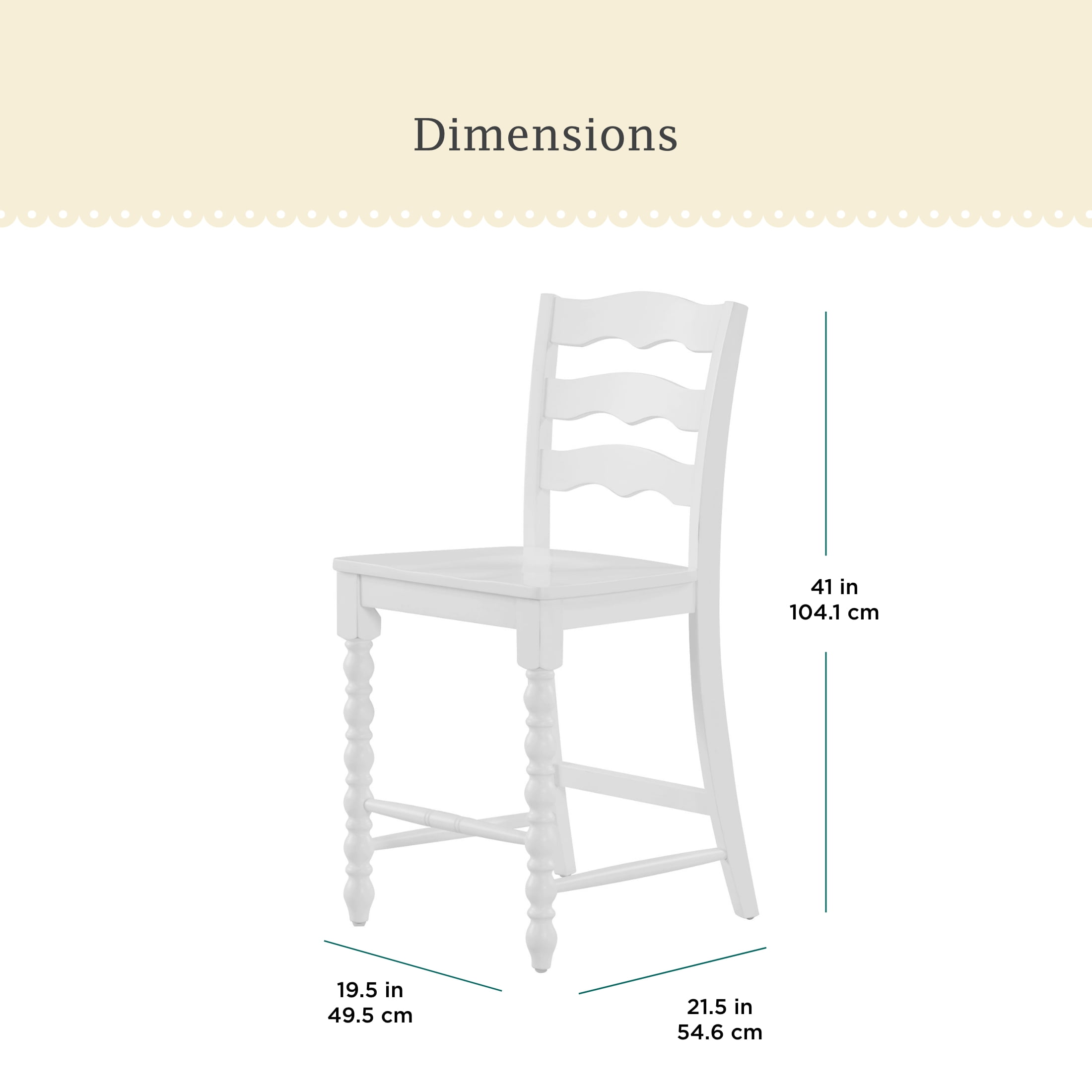 The Pioneer Woman Harper Counter-height Wood Stools, 2 Pack, White