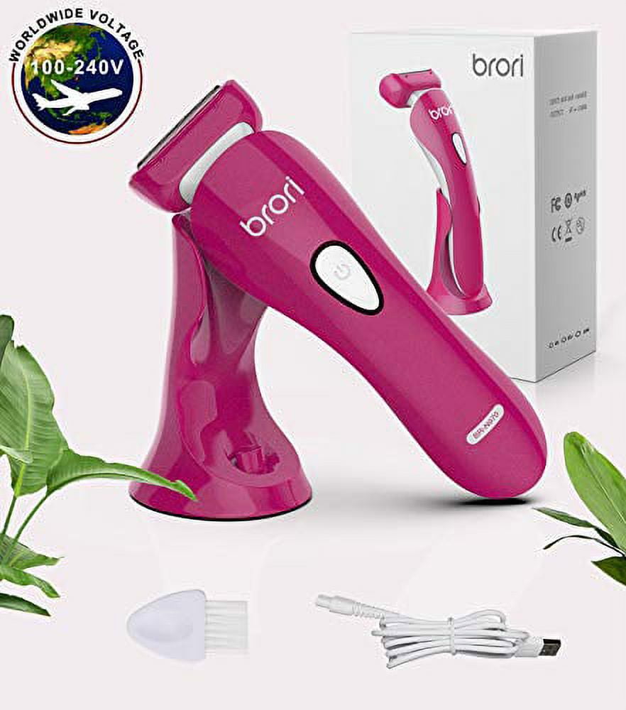 Brori Electric Razor for Women - Womens Shaver Bikini Trimmer Body Hair  Removal for Legs and Underarms Rechargeable Wet and Dry Painless Cordless  with