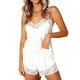 thumbnail image 2 of Conjunto de pijama sexy de encaje liso para mujer, con camisola y pantalones cortos, 2 piezas, tirantes ajustables, 2 of 7