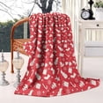 thumbnail image 2 of Red Christmas Pattern Blanket,Comfortable Soft Lamb Wool Throw Blanket,All Season,Warm Lightweight Blankets for Sofa Bed Couch Living Room Chair,40"x50", 2 of 4