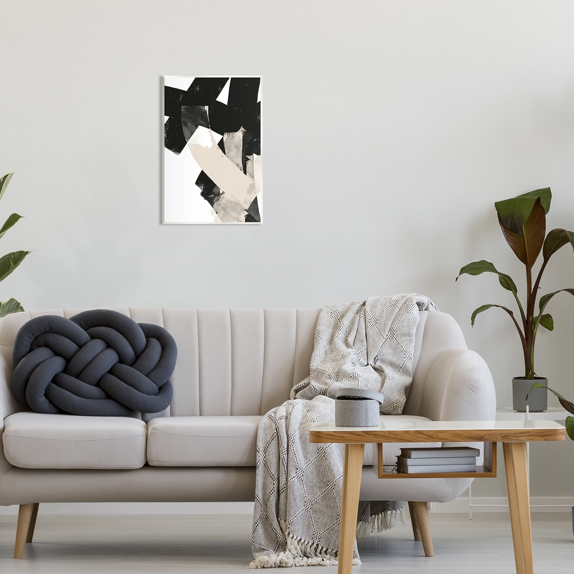 Stupell Industries Curved Layered Stripes Abstract Layered Brush Strokes Graphic Art Unframed Art Print Wall Art, Design by Brandon Wong