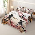 thumbnail image 3 of Castle Fairy Sport Baseball Twin Quilt Set,Ball Gamer Twin Coverlet Set,Black White, 3 of 7