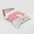 thumbnail image 3 of Pink Duvet Cover Set, Sketchy Hand Drawn Style Girl with Butterflies in Her Long Pink Hair Illustration, Bedding Set with Shams and Fitted Sheet, 3 Sizes, by Ambesonne, 3 of 3