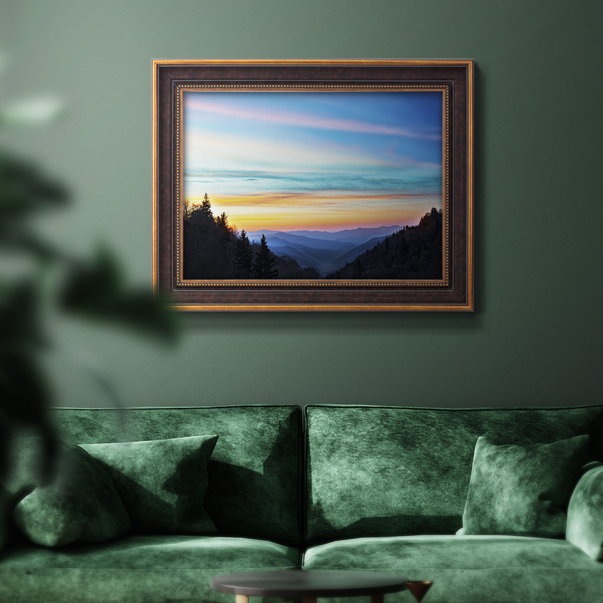 River Valley Sundown Premium Framed Canvas- Ready to Hang