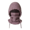 thumbnail image 4 of 3 In 1 Beanie Hat With Scarf And Mask Warm Scrub Caps Women Womens Scarves Fitness Face Masks Purple, 4 of 8