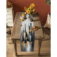 thumbnail image 5 of Boanket Vintage Building Table Runner - 36 Inch Long, Kitchen Dining Table Runner Dresser Scarves, Modern Abstract Ombre City Oil Painting Farmhouse Decor for Coffee Tables Wedding Party Banquet, 5 of 8