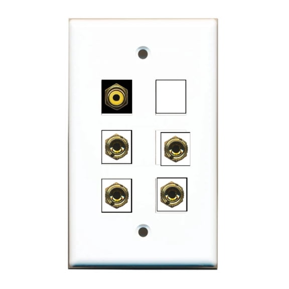Ultra Spec Cables Custom Wall Plate White with up to 6 Keystone Ports