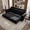 Black, variant on Noble House Lexair Velvet Chesterfield Pull Out Sofa Bed, 3-in-1 King Sleeper Couch with Nailheads & Rolled Arm, Black