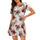 thumbnail image 1 of Disketp Rose Flowers para Camisón Corto de Manga Corta para Mujeres, Camisón Cómodo con Escote Redondo, Bonito y Confortable, 1 of 6