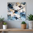 thumbnail image 6 of Blue Geometric Wooden Wall Clock Silent Non Ticking, Modern Abstract Oil Painted Square Wall Clocks Battery Operated, Decor Clock for Home Office, Living Room, Kitchen, 10 Inch, 6 of 9