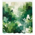 thumbnail image 4 of Ambesonne Green Shower Curtain, Jade Tones Brush Strokes Art, 69"Wx75"L, Teal Ivory, 4 of 4