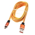 thumbnail image 5 of 6ft Long USB Cable Orange MicroUSB Fast Charger Cord Power Wire K7A for Barnes & Noble NOOK HD Plus Color - BLU S1, Vivo XL4 XI, Studio X8 HD, Pure View, Life One X3, 5 of 6