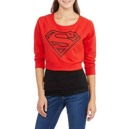 Superman Juniors' Cropped Graphic Sweatshirt