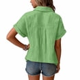 thumbnail image 7 of Dwellite Girls Button Down Shirts Summer Short Sleeve Dress Shirts School Uniform Blouse 3-15 Years Green 140, 7 of 7