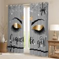 thumbnail image 2 of Castle Fairy Black Purple Eyelash Curtains Pack of 2 (42x84 Each),Bow Curtains Blackout, 2 of 6
