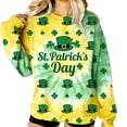 thumbnail image 1 of Crew Cuello Sudadera Día de San Patricio Impreso Manga Larga Suéter sin Capucha Shamrock Gráfico Suave Vacaciones Casual Top, 1 of 8