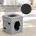 thumbnail image 3 of Cat Cube | Cat House / Cat Condo in Fashionable Mushroom Diamond Print | 15.5L x 15.5W x 16.5H Inches, 3 of 7
