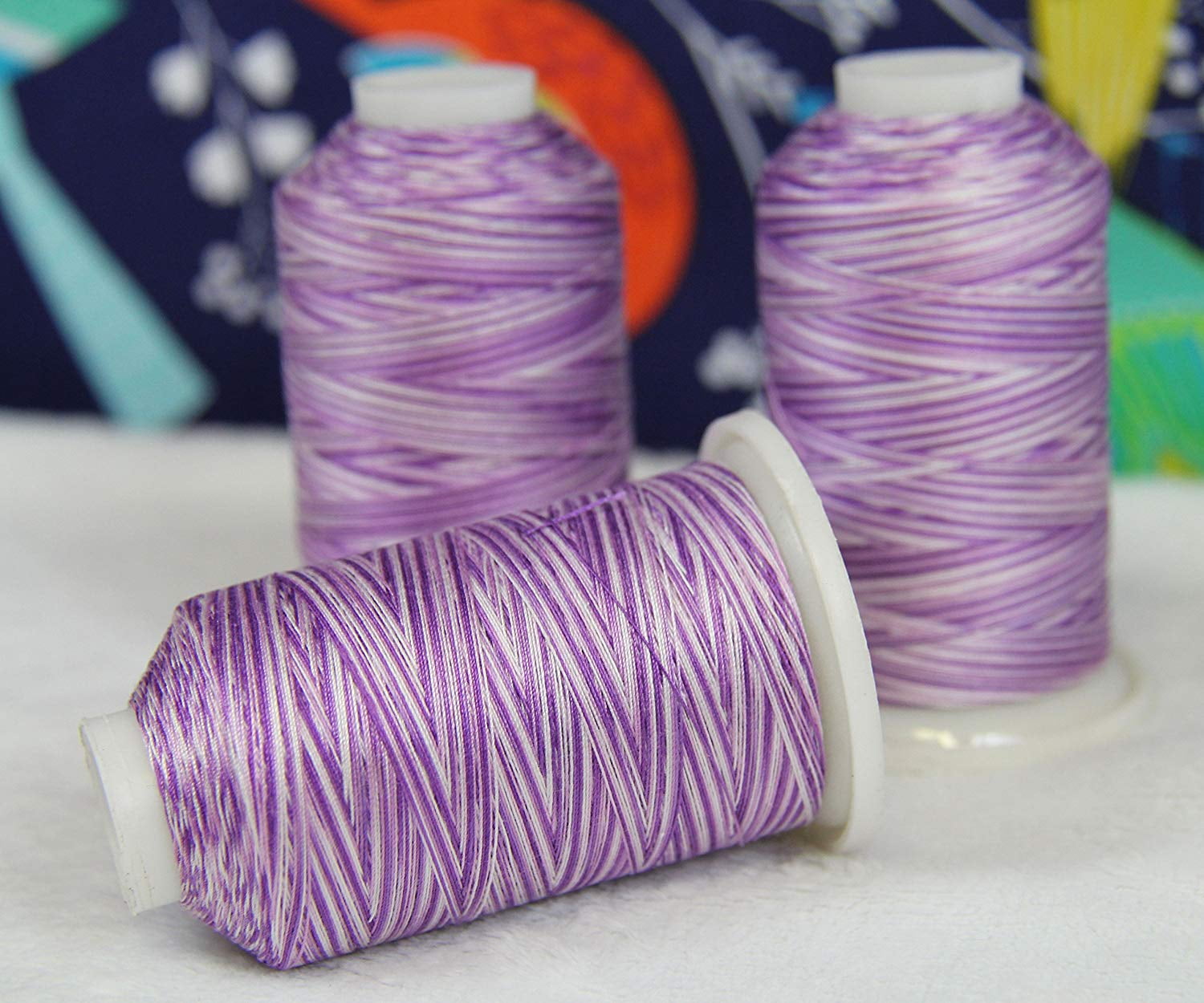 Threadart Multicolor 100% Cotton Thread | Variegated Colors for Quilting, Sewing, and Embroidery | 40/3wt - 600M (660 Yards) Cones | Long Staple Low Lint | Desert Sands Color 5542