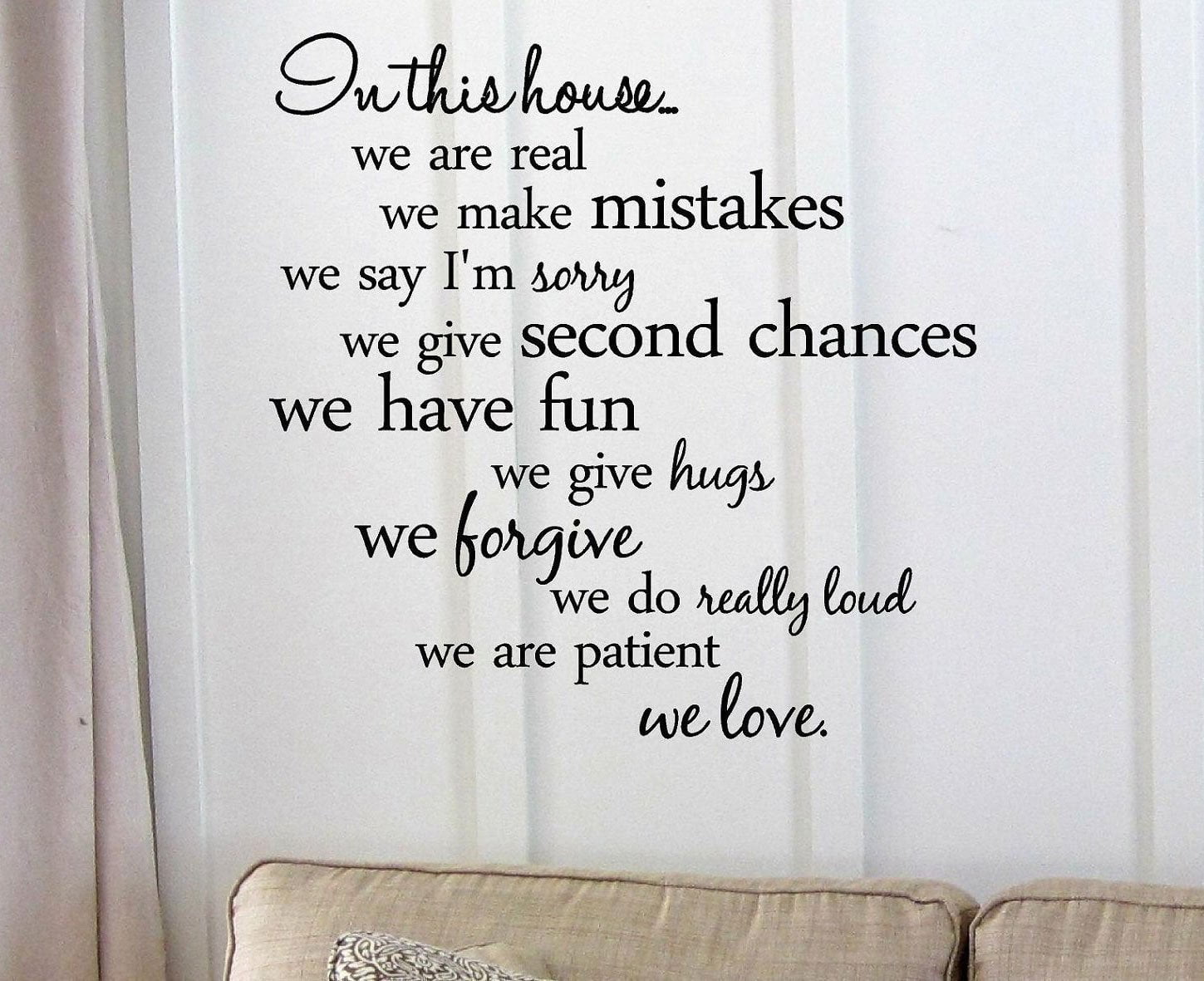 In this house,Wall Art Vinyl Decal, 22-inch x 22-inch Vinyl wall art ...