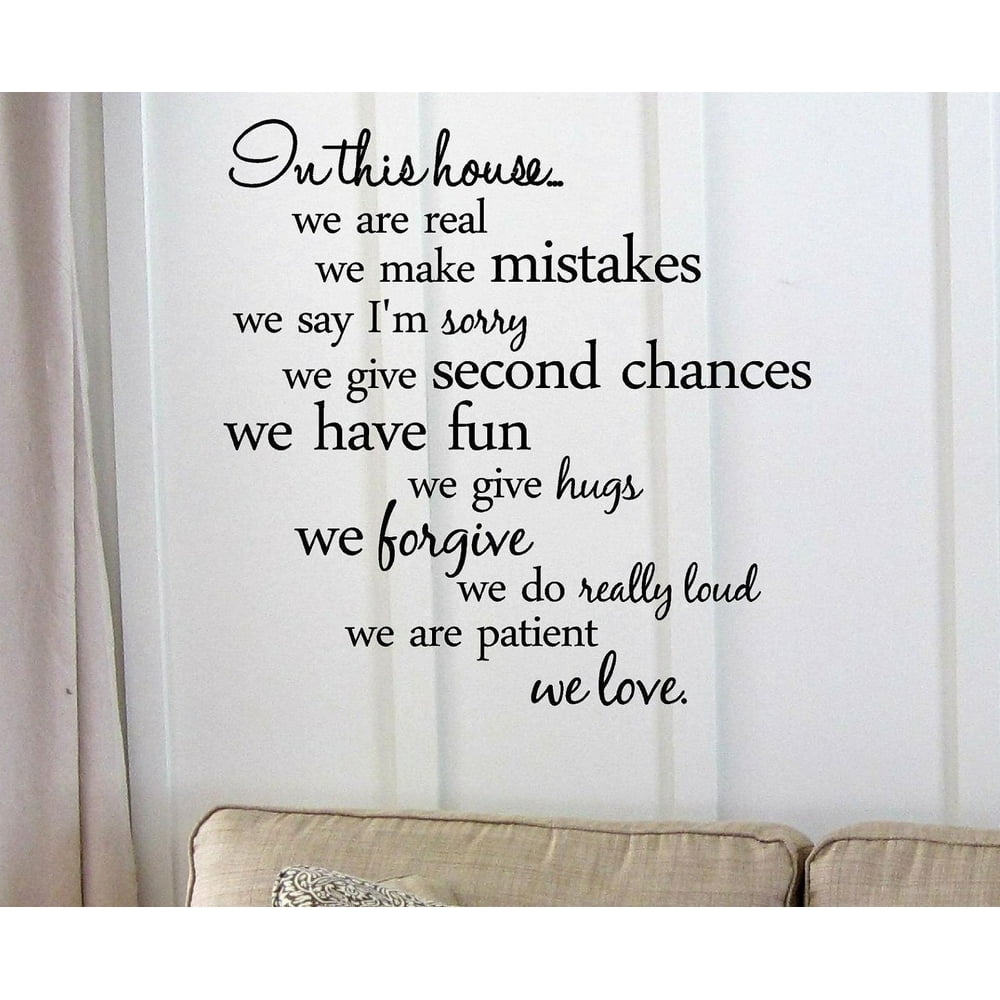 In this house,Wall Art Vinyl Decal, 22inch x 22inch Vinyl wall art