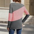 thumbnail image 6 of Craaazy Women's Casual Color Block Crew Neck Long Sleeve Fall Shirts Gifts, 6 of 7
