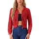 thumbnail image 1 of Chaquetas de encaje INSPIRE CHIC para el Día de San Valentín con cuello alto, cierre de cremallera y diseño de malla transparente L Rojo, 1 of 6