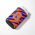 thumbnail image 3 of Letter Q Initial Tiger Stripe - Blue Orange  Can or Bottle Hugger, 3 of 5