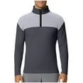 thumbnail image 4 of SDNall Men's Athletic Jacket, Long Sleeve Workout Top with Stand Collar and Half Zip, Lightweight Waffle Knit Fabric for Outdoor Sports and Casual Wear, 4 of 7