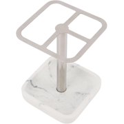 HarmonyBliss Rustproof Stainless Steel Toothbrush Holder 3 Slots Space Saving Toothpaste Stand Organizer for Bathroom Use 304 Stainless Steel Build (Silver)