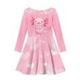 thumbnail image 5 of DISNIMO Pink Axolotl Dress Girls Heart Dress Long Sleeve Midi Dress Girls Green Dresses for Children Fall Skater Dress Girls 9/10 Winter Dresses Kids Knee Length Dresses for Girls Soft Dresses Girl, 5 of 6