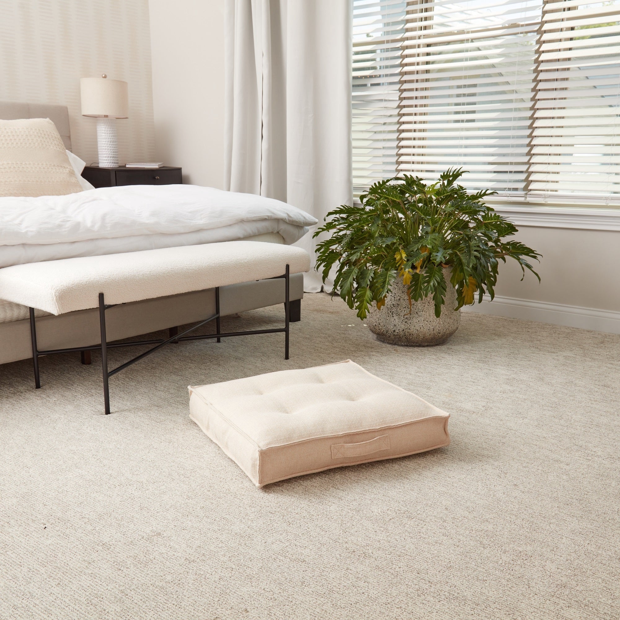 Square Tufted Floor Pillow - Cream - Small (24 in.)