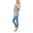thumbnail image 2 of Women's Long Sleeve Leopard Print Color Block Tunic Round Neck Striped Shirts Casual Blouses Tops, 2 of 6