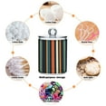 thumbnail image 6 of Yayeee 2 Pack Qtip Holder Bathroom Cotton Swab Canister with Lid Clear Dispenser Set, Navy Blue Stripes, 6 of 6