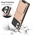 thumbnail image 5 of for iPhone 11 Pro Wallet Case 4-Card Holder Credit ID Slot Flip Door Hidden Pocket Anti-Scratch Dual Layer Hybrid Bumper Armor Protective Hard Shell Back Cover for iPhone 11 Pro 5.8 Rose Gold, 5 of 11