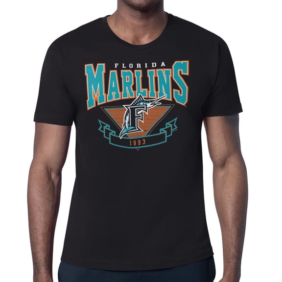 Men's Starter Black Florida Marlins -80s Inspired T-Shirt
