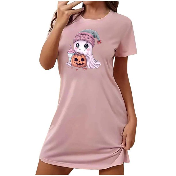 Camisón corto de talla grande para mujer, camisón de manga corta con estampado de pecho a la moda, camisón para mujer