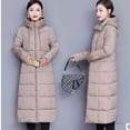 thumbnail image 4 of Chaqueta de algodón para mujer en invierno, estilo medio a largo, chaqueta de algodón por encima de la rodilla, chaqueta de algodón con capucha y gruesa, 4 of 6
