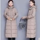 thumbnail image 3 of Chaqueta de algodón para mujer en invierno, estilo medio a largo, chaqueta de algodón por encima de la rodilla, chaqueta de algodón con capucha y gruesa, 3 of 6
