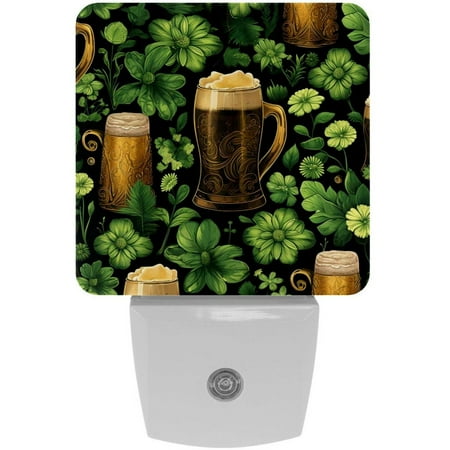 

St. Patrick s Day Square LED Night Lights - Small Portable Lighting for Any Room - Energy Efficient & Long-lasting - for Bedroom Bathroom and Hallway