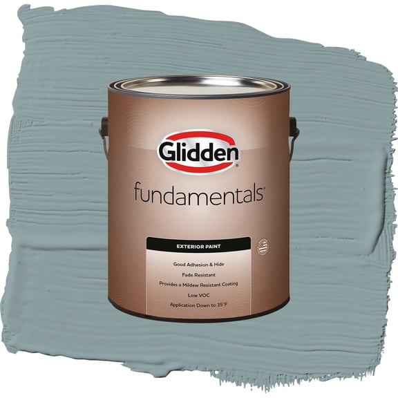 Glidden Fundamentals Aqua Smoke / Blue, Satin Exterior Paint, 1 Gallon