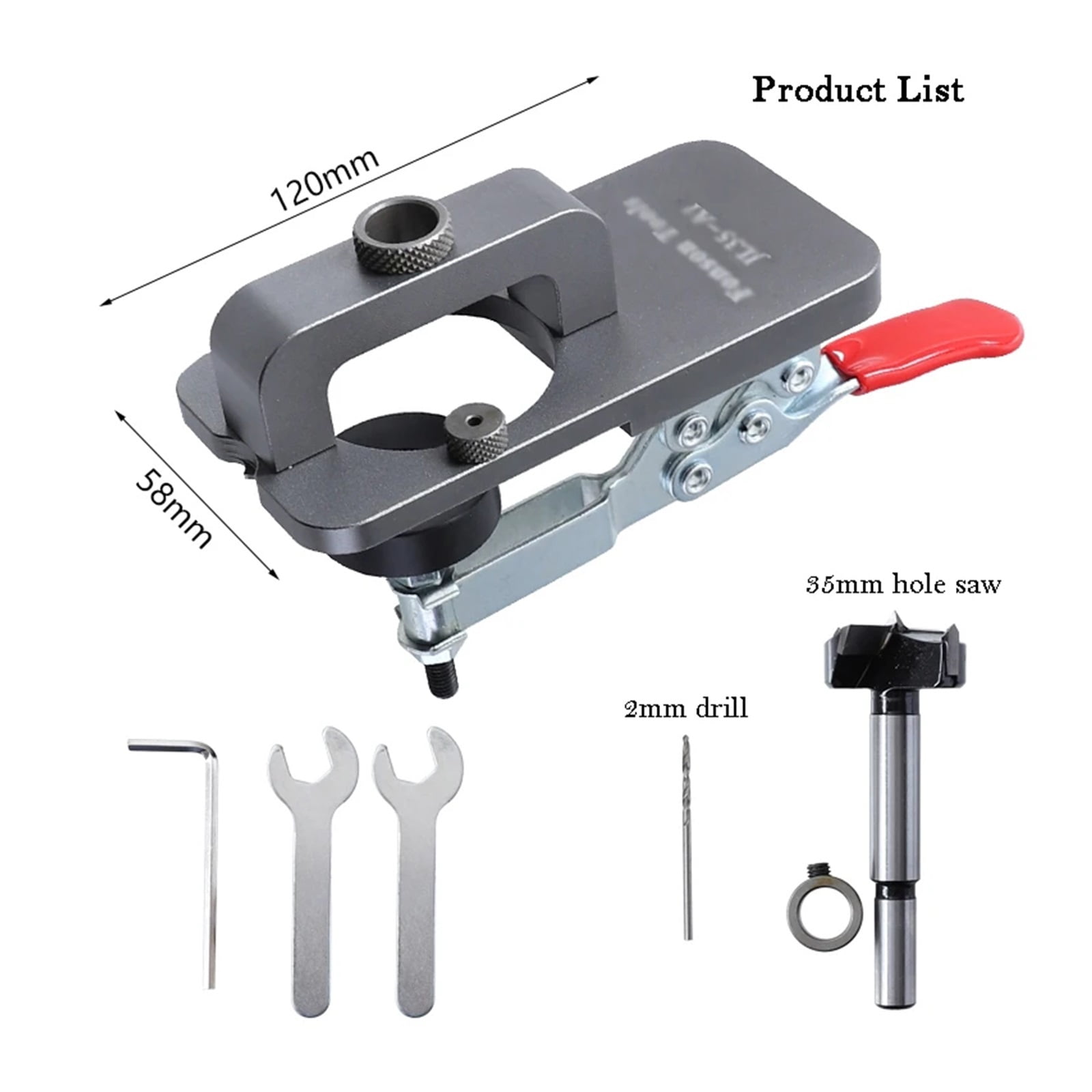 35mm Concealed Hinge Jig, Accurate Locking Hinge Drilling Jig, Hole Guide Hole Puncher Locator Tools For Door Cabinets Hinges ,Power Tools