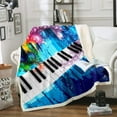 thumbnail image 1 of Blanket Music Themed Fleece Throw Blanket For Sofa Couch Bed Colorful Musical, 1 of 4