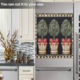 thumbnail image 3 of Yayeee Magnetic Dishwasher Cover for The Front Decoration Home Kitchen Machine Sticker Protector, Beige Striped Trees, 3 of 6